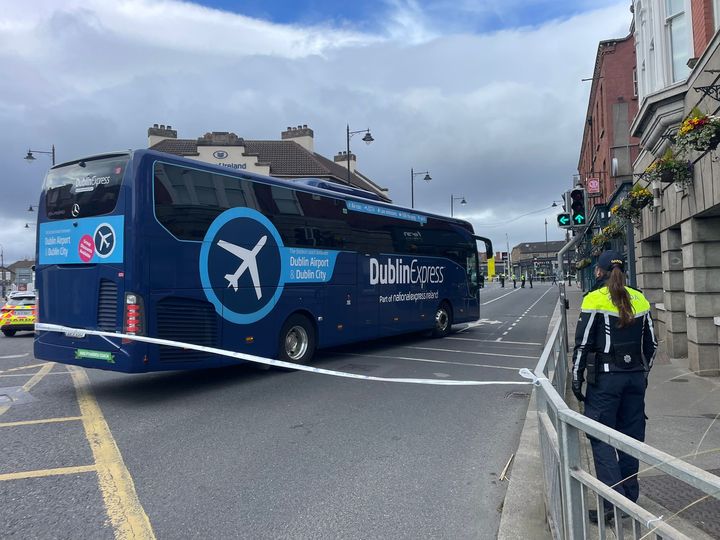 Gardaí at the scene of serious crash involving bus and pedestrian in Dublin