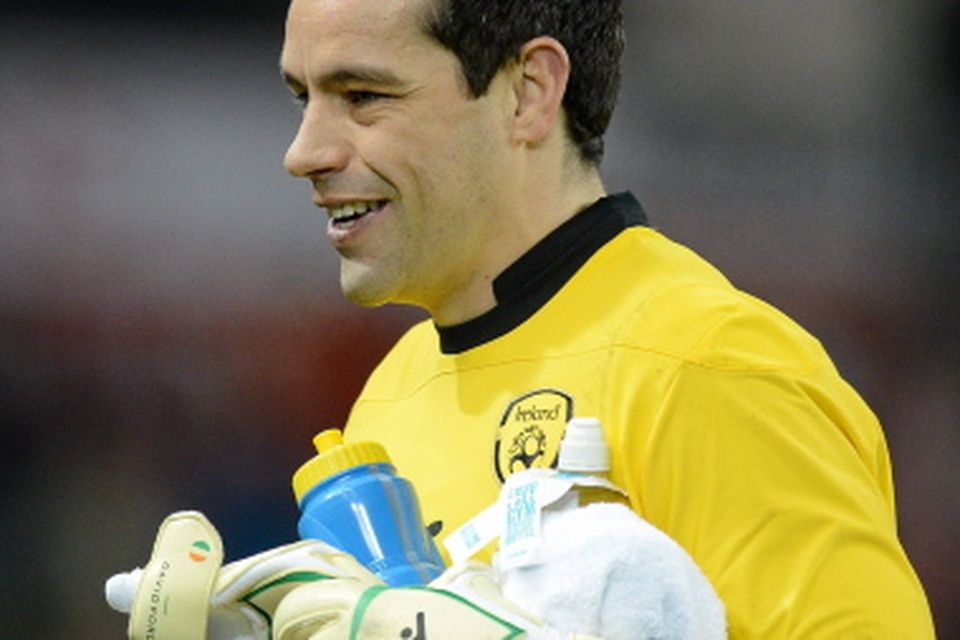 6 February 2013; David Forde, Republic of Ireland, celebrates at the end of the game. International Friendly, Republic of Ireland v Poland, Aviva Stadium, Lansdowne Road, Dublin. Picture credit: David Maher / SPORTSFILE
