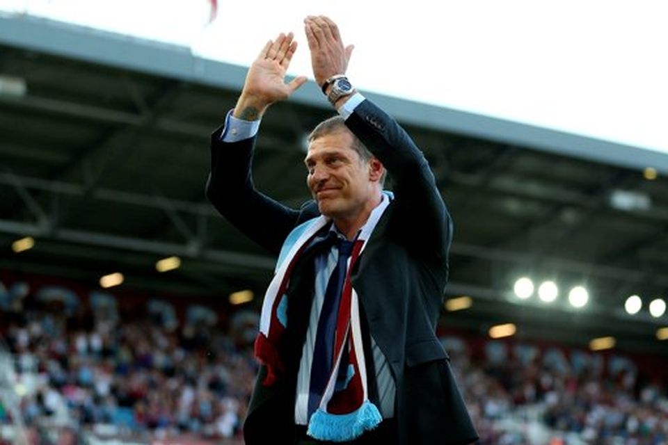 New West Ham United manger Slaven Bilic walks out to meet the fans before the UEFA Europa League first round qualifying match at Upton Park, London
