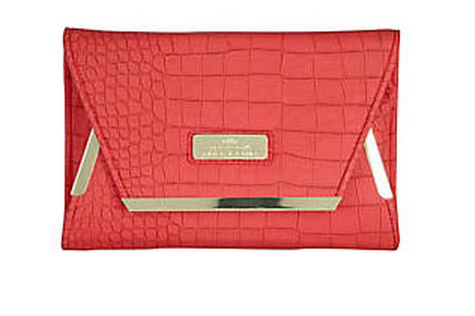 Red envelope clutch Irish Independent