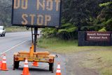 thumbnail: A highway sign near Hawaii Volcanoes National Park warns motorists not to stop during ongoing eruptions of the Kilauea Volcano in Hawaii, U.S., May 16, 2018.  REUTERS/Terray Sylvester