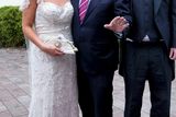 thumbnail: Taoiseach Enda Kenny congratulates Stacy O'Neill and Bryan Atkinson from Cork as they arrive for their wedding reception. Picture: Photocall