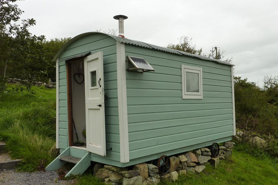 Nick Newman rents out The Nook, a fully-insulated hut on wheels, complete with double bed, sink, table, chairs and stove