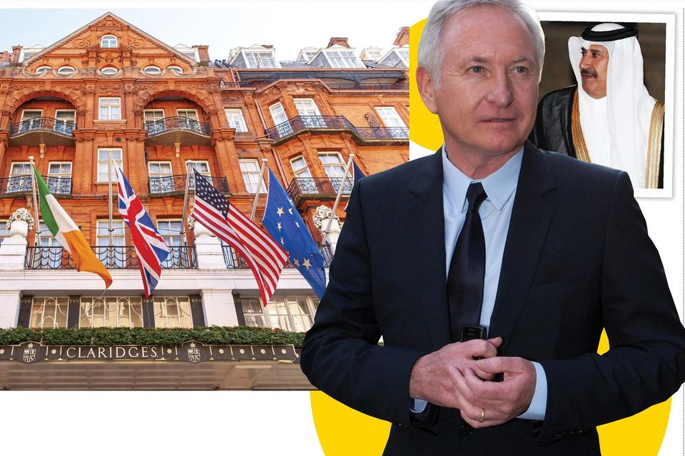 Paddy McKillen oversaw the Claridge’s five-storey deep extension. Inset right, hotel owner Hamad bin Jassim bin Jaber al-Thani