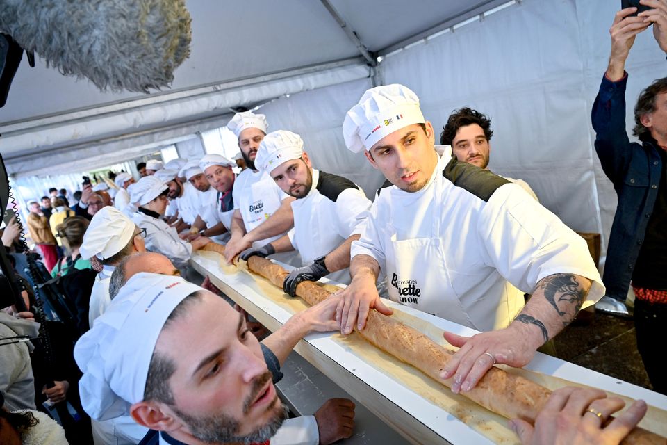 The world record for baking the longest baguette has been broken in France (Ville de Suresnes/Yazid Menour/PA)