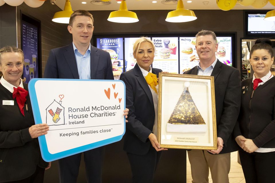 Lorraine Dowdall, Customer Case Assistant , John Byrne, McDonald’s Franchisee, Nadia Jean, McDonald’s Business Manager and Joe Kenny, RMHC Ireland and Pauline Doyle, Customer Experience Leader pictured at McDonald's in Drinagh, Wexford.