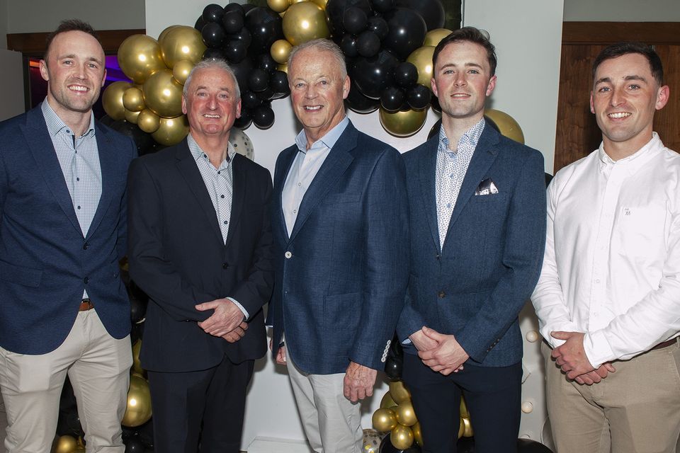Cillian, Murt, Derek, Ciaran and Matthew Joyce at the Joyces 80th Anniversary celebrations in the Ferrycarrig Hotel. Pic: Jim Campbell