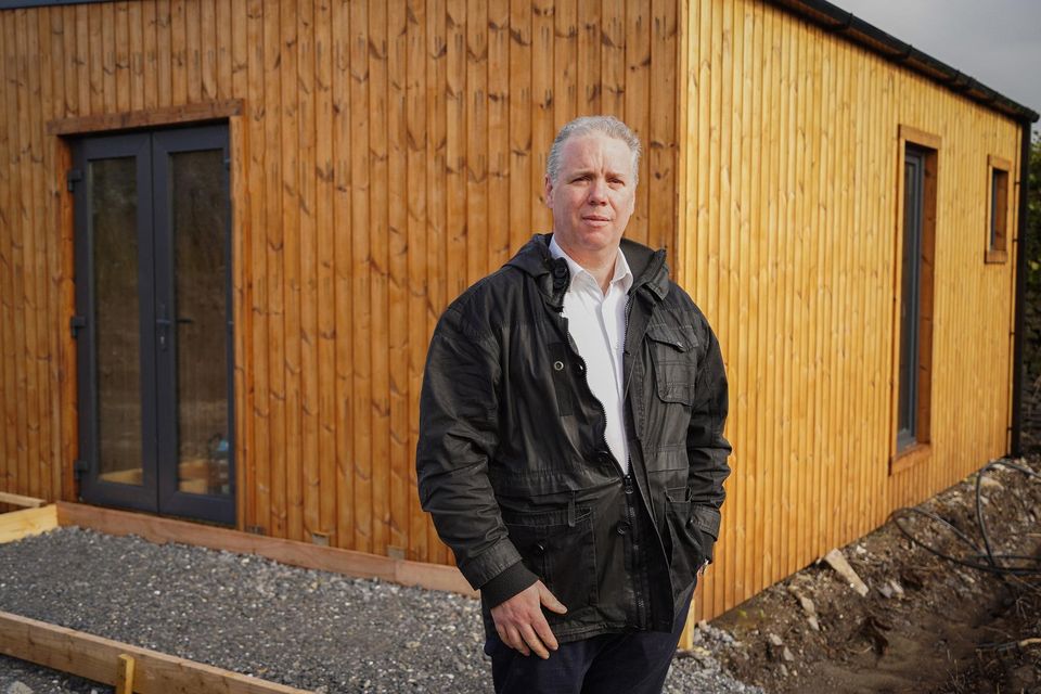 Seán de Buitléar outside one of the glamping units soon to be open for business in Blennerville. Photo by Mark O'Sullivan.