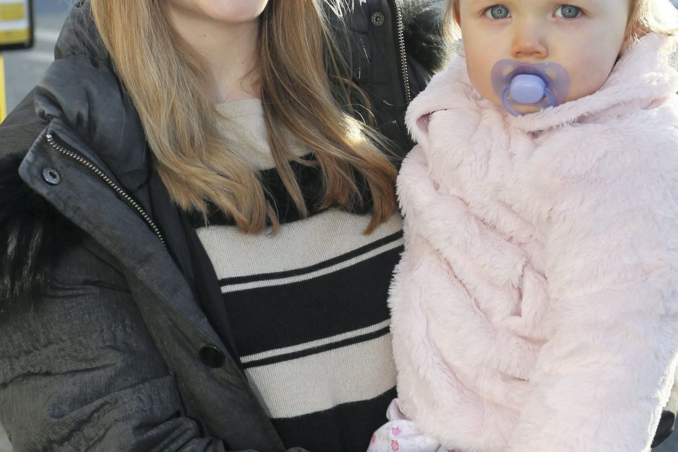 Cairenn Smyth and her daughter Ava (16 months) pictured at Ballsbridge yesterday.