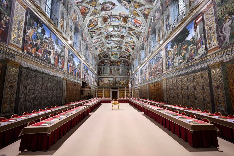 A view of the Sistine Chapel ahead of the conclave to elect the next pope. Photo: Reuters