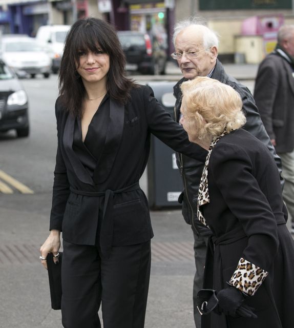 Imelda May with her Parents Tony and Madge at   Eamonn Campbell’s Funeral  in St Agnes Church Crumlin .