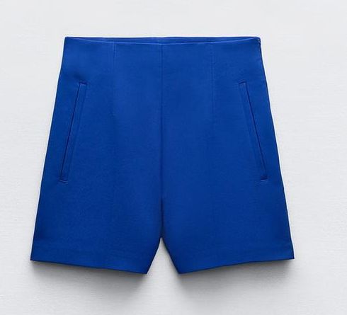 High waist fabric double-layer shorts, €25.95, Zara