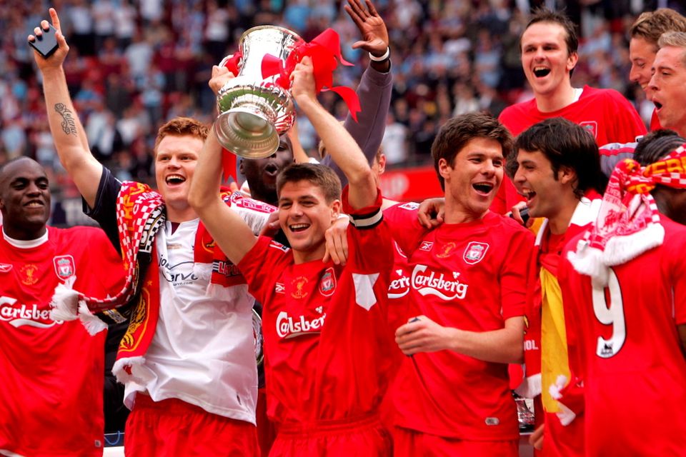 File photo dated 13-05-2006 of  Liverpool's Steven Gerrard celebrates with the FA Cup .  David Davies/PA Wire.