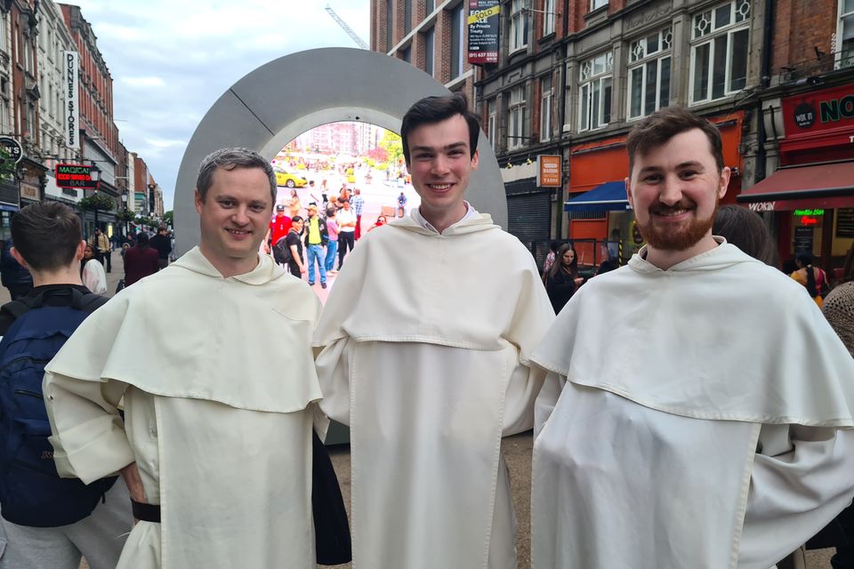 Fr Conor McDonough, Br Michael Donohoe and Br Seán Blackwell at the Portal in Dublin. Photo: Steve Humphreys