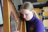 thumbnail: Laoise Fox on harp during the Gorey Ballygarrett CCE Junior Feis in St Joseph's School, Gorey on Sunday. Pic: Jim Campbell