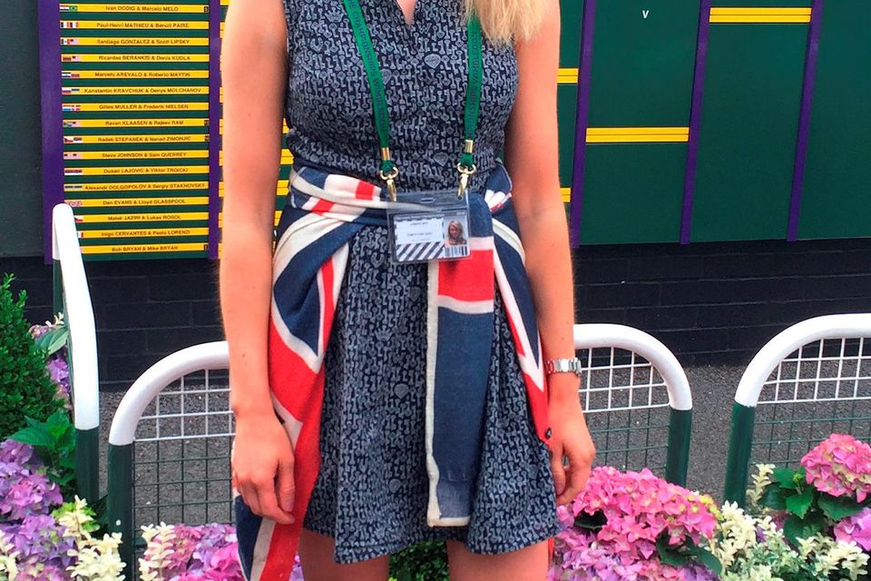 Jennifer Bate, at Wimbledon in London, after her boyfriend Marcus Willis, won his first round match