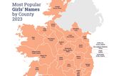 thumbnail: The most popular girls' names by county in 2023. Image: CSO