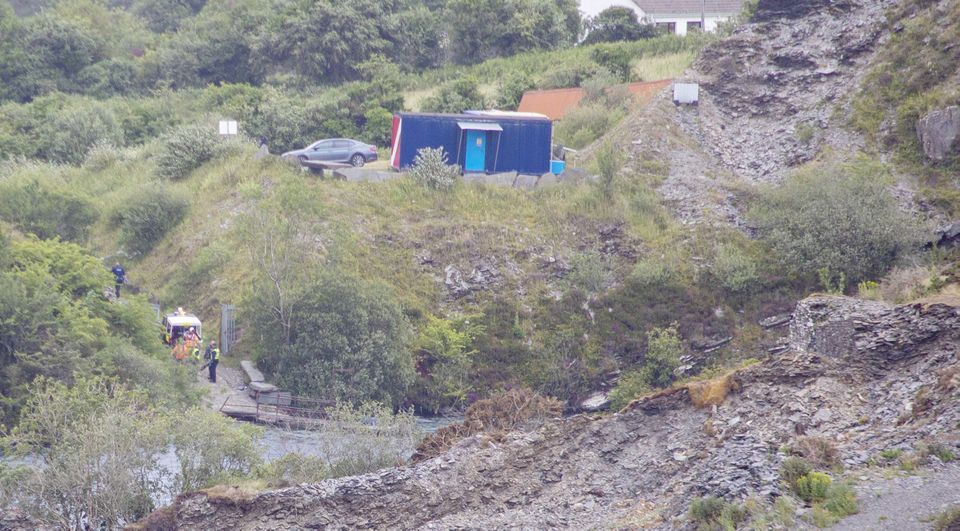 Tragic scene: The quarry in Portroe, Co Tipperary where two men were found drowned. Photograph Press 22