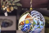 thumbnail: A Christmas bauble hangs at a market in Vienna.