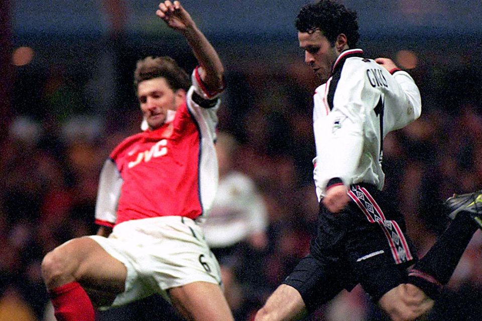 Ryan Giggs scores against Arsenal to settle a famous FA Cup semi-final replay in 1999