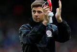 thumbnail: File photo dated 29-03-2015 of Steven Gerrard. PRESS ASSOCIATION Photo. Issue date: Thursday May 14, 2015. Liverpool captain Steven Gerrard hopes he can keep his emotions in check when he bids farewell to Anfield on Saturday night. See PA story SOCCER Liverpool. Photo credit should read Barrington Coombs/PA Wire.