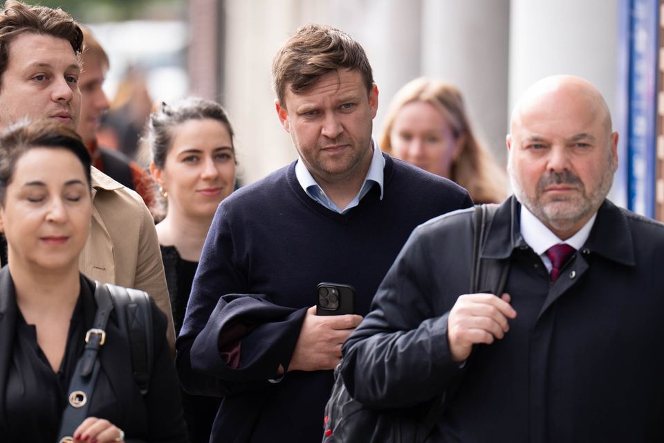 Scott Law (centre) has pleaded not guilty to a charge of common assault (James Manning/PA)