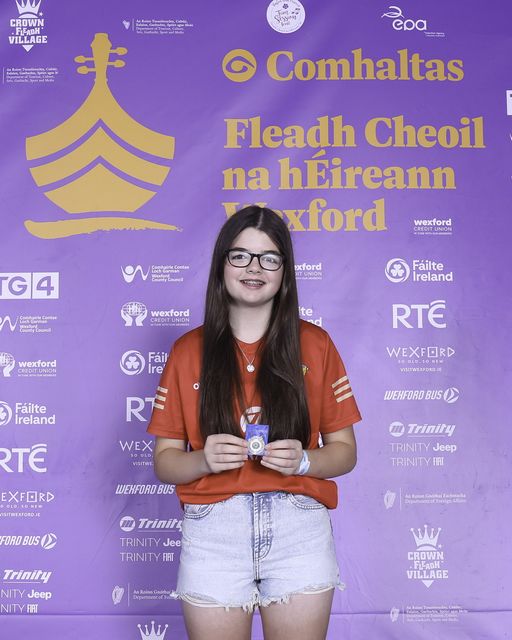 Mia Redmond, CCÉ, Tuaisceart Loch Garman, Loch Garman, 3rd Place All Ireland Winner of the Brendan Gaughran Cup for Piano (12 – 15 years) at the 2024 Comhaltas Ceoltóirí Éireann All Ireland Fleadh Cheoil in Wexford. Photo: Anna Allen Photography Mullingar  
