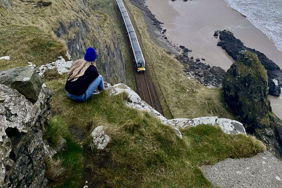 This photo, taken near Mussenden Temple, in Co Derry, prompted the coastguard to issue a safety warning, but Monaghan says a clever camera angle made the drop look more dramatic than it was in reality. Photo: Marius Monaghan