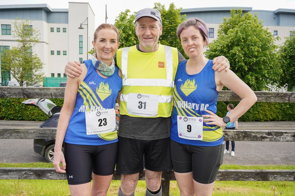 Lisa Quirke, Rys Smith and Deirdre Fallon pictured before setting off on the Kerry 50km Ultra run which took place in Tralee on Saturday. Photo by Mark O'Sullivan.