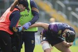 thumbnail: OUCH: Wexford's Jack O'Connor receiving treatment to his finger during the first-half of Wexford's win over Galway on Saturday. Photo: Jim Campbell