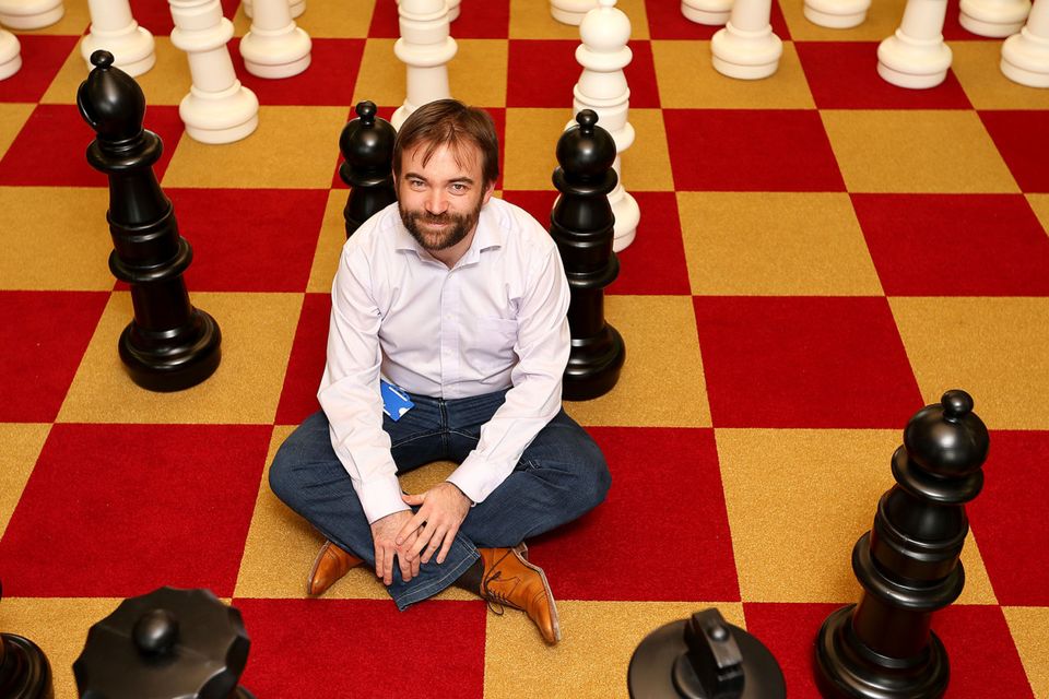 BEANBAGS AND GIANT CHESS: John Hurley, CTO of Ryanair, in the HQ — which looks
suspiciously like an typical start-up. Photo: Gerry Mooney