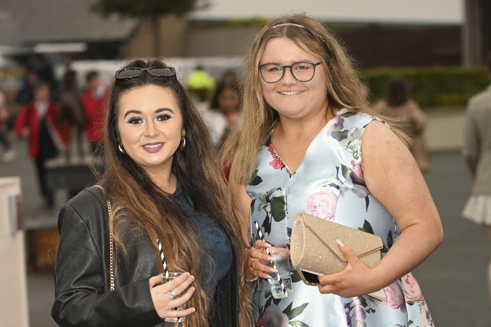 Bronagh Donaghey and Grace Mills enjoying the Punchestown Races. Photo: Barry Hamilton
