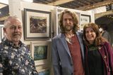 thumbnail: Alexander Ewen and Margaret Curran pictured with the painting they bought by Cormac Dennis (left) at the "Artist for Ukraine" exhibition at the Strand Bar Restaurant, Rush.