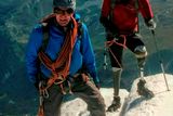 thumbnail: Quadruple amputee mountaineer Jamie Andrew,  right,  and  Steve James, who accompanied him,  stand on Matterhorn Mountain in Switzerland. (Courtesy of Jamie Andrew via AP)