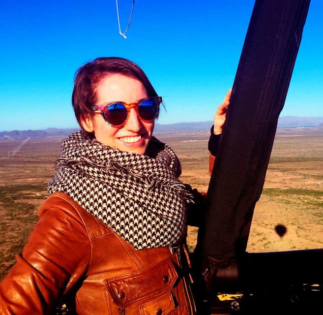 Kirsty Blake Knox hot air ballooning in Arizona
