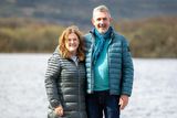 thumbnail: Retiring Principal of Gaelscoil Faithleann, Proinsias Mac Curtain pictured with his wife Karen at Ross Castle on Saturday morning, prior to their departure to Innisfallen Island for a Mass and Farewell event, organised by the Parents of the school. Photo by Tatyana McGough