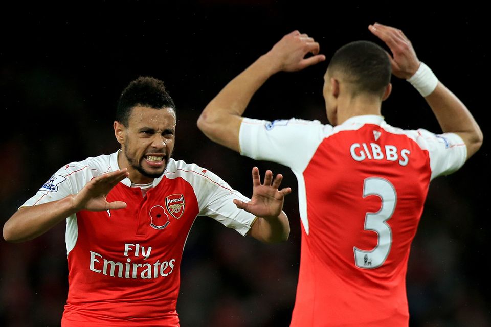 Francis Coquelin, left, and Kieran Gibbs contributed to Arsenal's tally of homegrown players