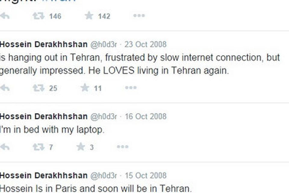 Hossein Derakhhshan's tweets