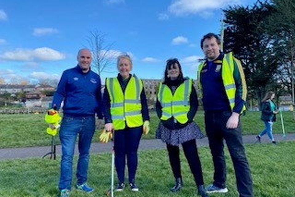 Louth and Meath councillors working together on a recent Boyne River clean-up.
