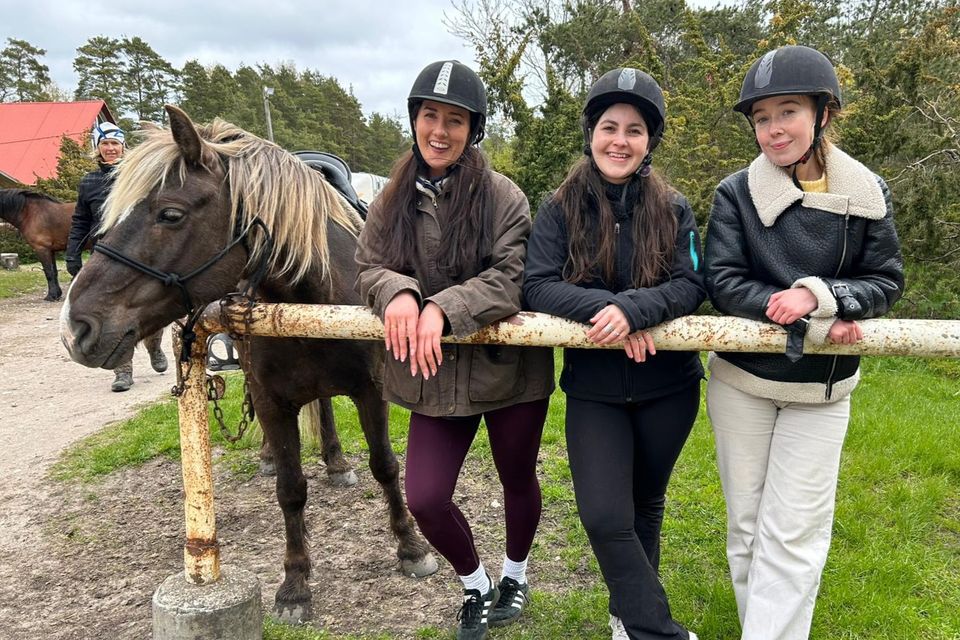 Anna and friends after horse-riding