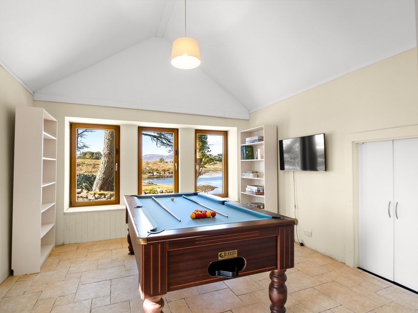The pool table in the games room
