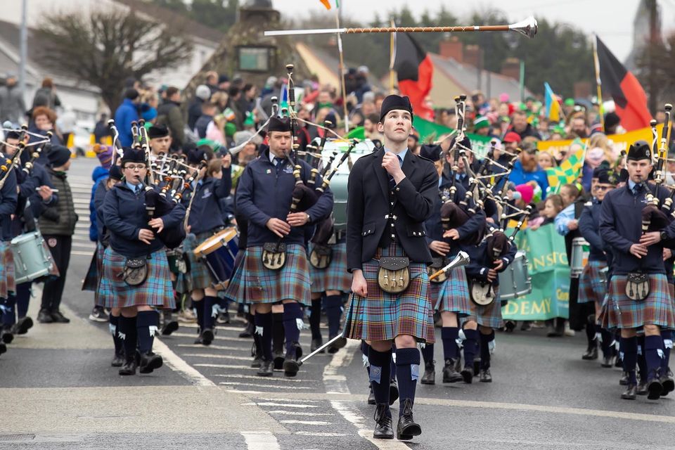 St Patricks day parade New Ross. New Ross & District Pipe Band. Photo: Mary Browne