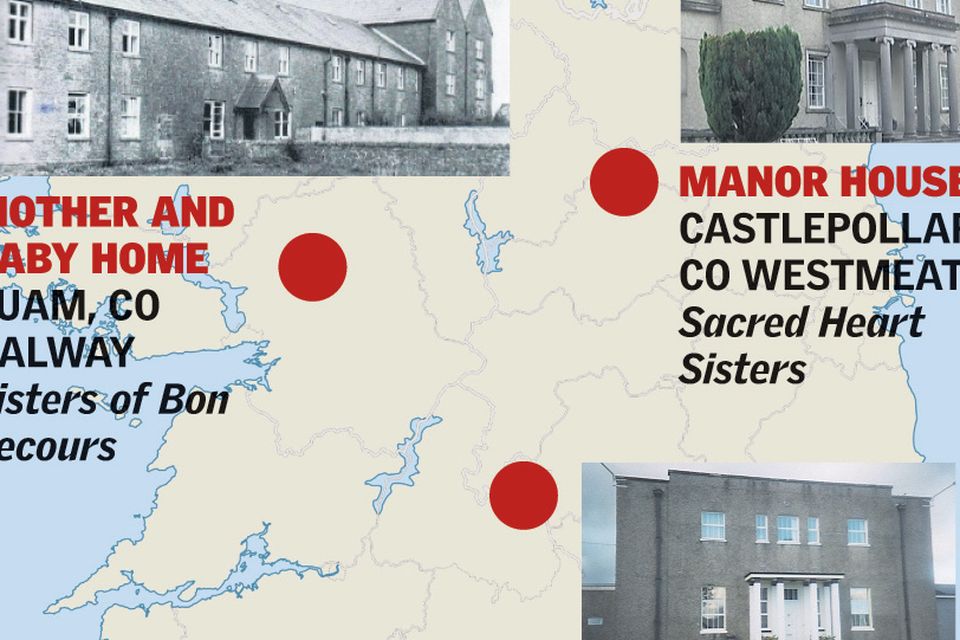 A map of Ireland showing the locations of the homes in the spotlight.