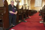 thumbnail: Lesley Bayley pictured with the Walk in My Shoes exhibition as part of Go Purple Day in Christ Church, Gorey on Saturday. Pic: Jim Campbell