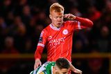 thumbnail: Shane Farrell of Shelbourne tackles Dylan Watts of Shamrock Rovers during the SSE Airtricity Premier Division match at Tolka Park