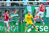 thumbnail: Luke Turner of St Patrick's Athletic heads his side's equaliser against Shamrock Rovers in the SSE Airtricity Premier Division match at Tallaght Stadium in Dublin. Photo: Stephen McCarthy/Sportsfile