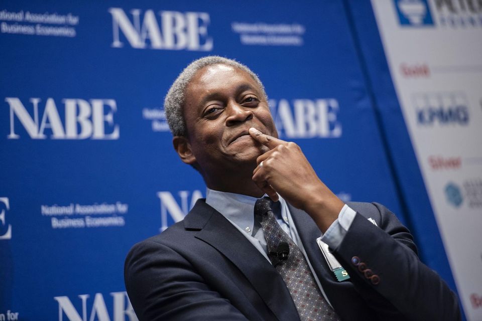 Federal Reserve Bank of Atlanta president Raphael Bostic, who spoke in Dublin last week, says the cost of taming high prices is a lower savings rate and a smaller financial cushion for people to fall back on. Photo: Melissa Lyttle/Bloomberg