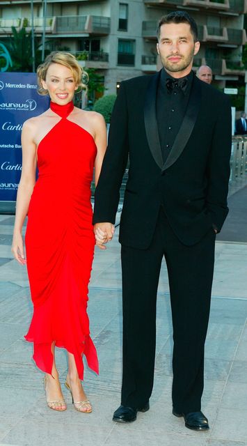 Singer Kylie Minogue and boyfriend, actor Olivier Martinez, attend the Laureus World Sports Awards at the Grimaldi Forum May 20, 2003 in Monaco.  (Photo by Pascal Le Segretain/Laureus via Getty Images)