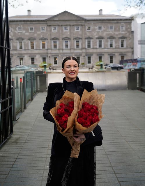 Lisa Lawlor, who was 17 months old when her parents Francis and Maureen Lawlor died in the Stardust fire, arrives at Leinster House Photo:  Niall Carson/PA Wire