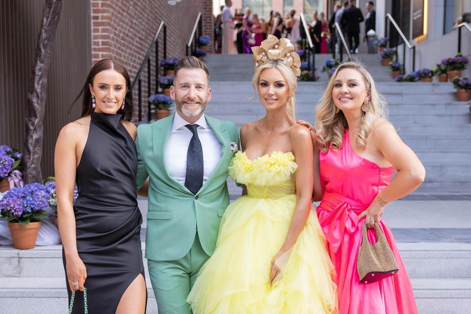 Catherine McKeown, Paul Byrom, Rosanna Davison and Anna Daly at the Platinum VIP Style Awards 2023 at the The Dublin Royal Convention Centre. Photo: Richie Stokes